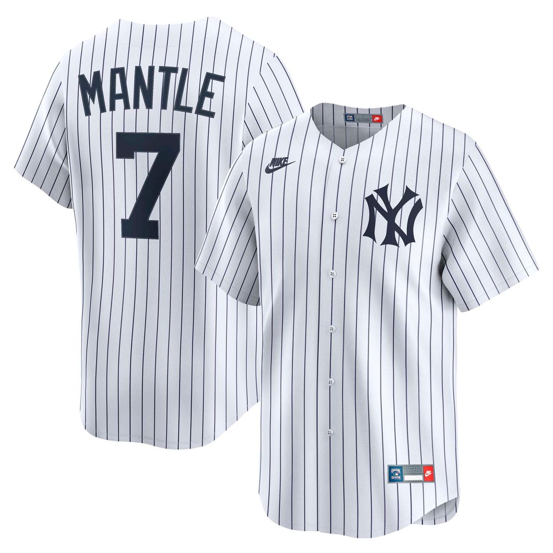 New York Yankees Mickey Mantle Nike Throwback Cooperstown Limited Jersey - White
