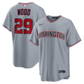 Washington Nationals James Wood Nike Road Replica Jersey - Gray