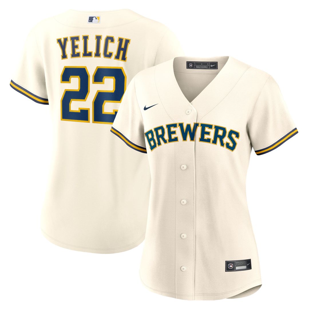 Milwaukee Brewers Christian Yelich Nike Women's Home Replica Player Jersey - Cream