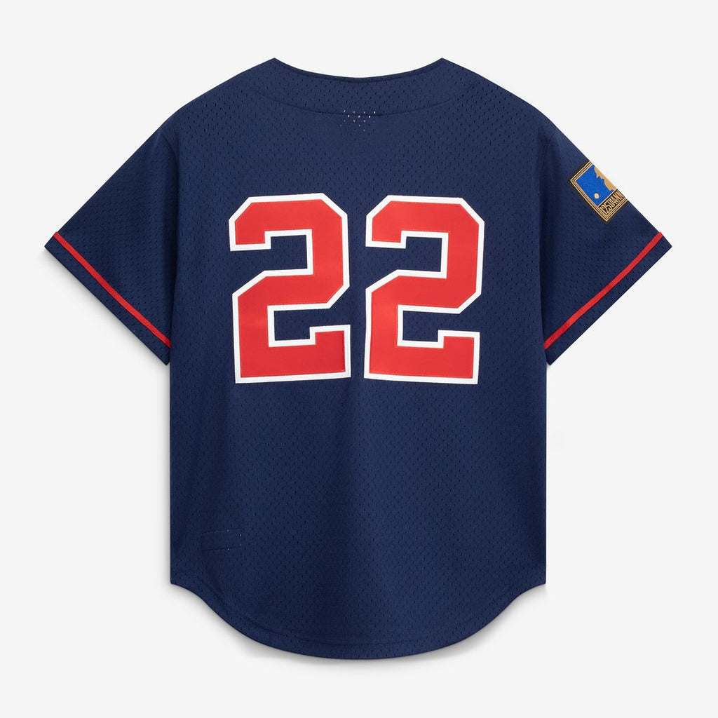 Bo Jackson California Angels Mitchell & Ness Cooperstown Mesh Batting Practice Button - Up Jersey - Navy