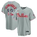 Philadelphia Phillies Kyle Schwarber Nike USA 250 Fourth of July Road Stadium Jersey - Gray