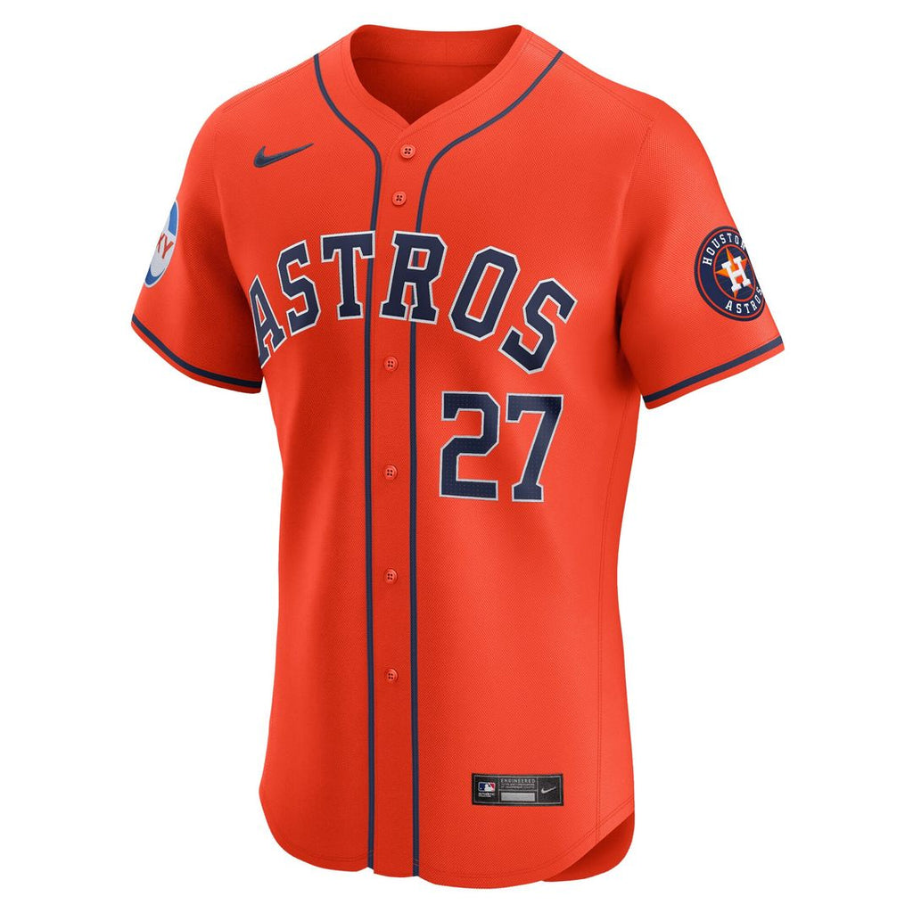 Houston Astros Jose Altuve Nike Alternate Elite Sponsor Patch Player Jersey - Orange