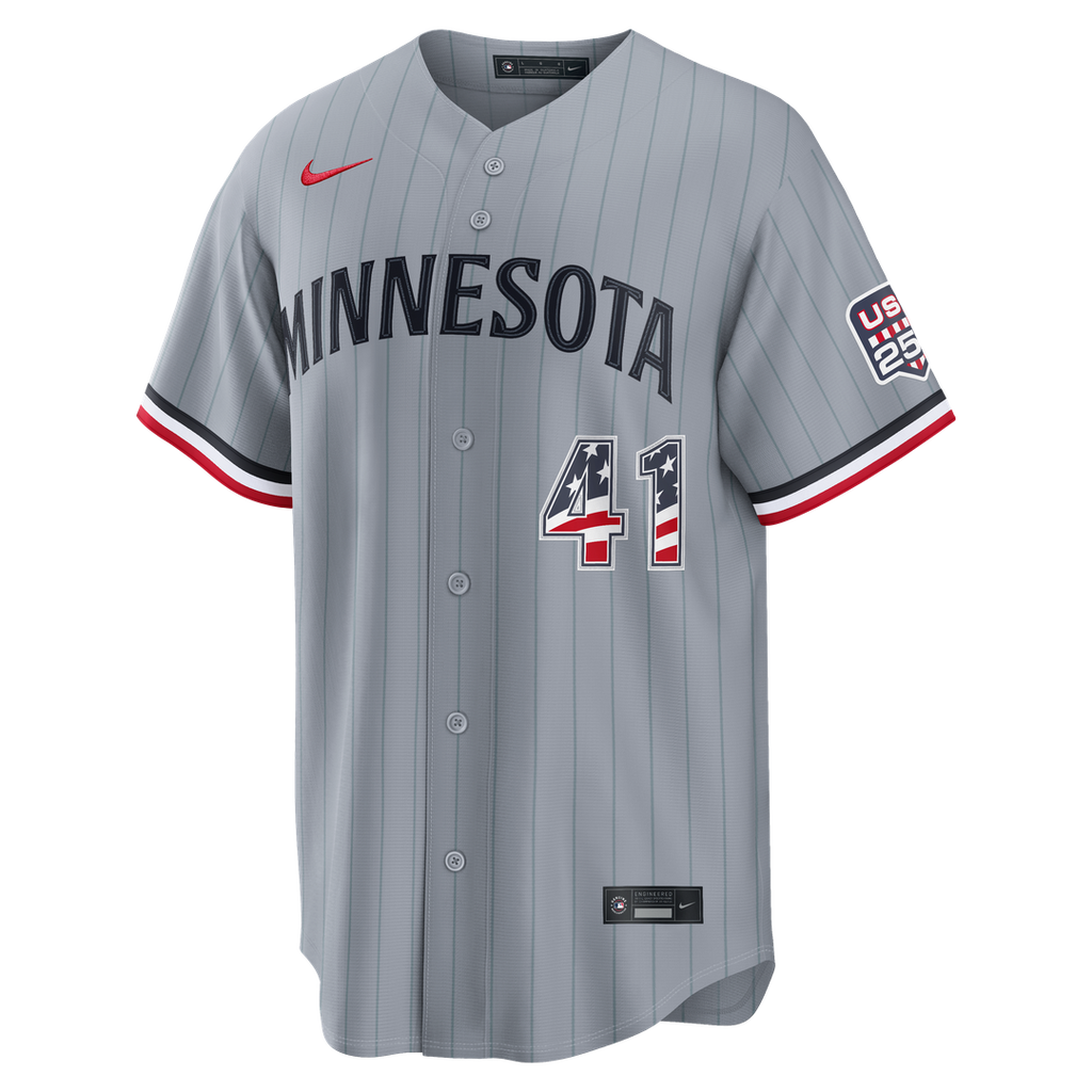 Minnesota Twins Joe Ryan Nike USA 250 Fourth of July Road Stadium Jersey - Gray