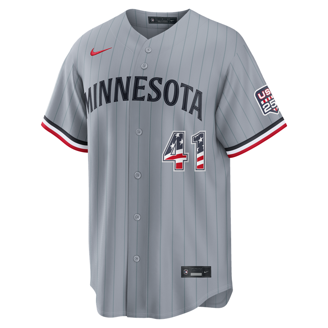 Minnesota Twins Joe Ryan Nike USA 250 Fourth of July Road Stadium Jersey - Gray