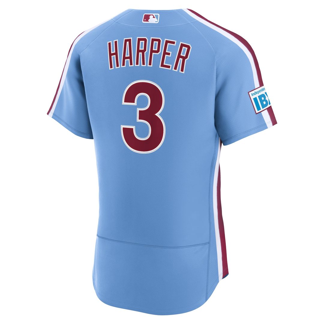 Philadelphia Phillies Bryce Harper Nike Alternate Authentic Sponsor Patch Jersey - Cream