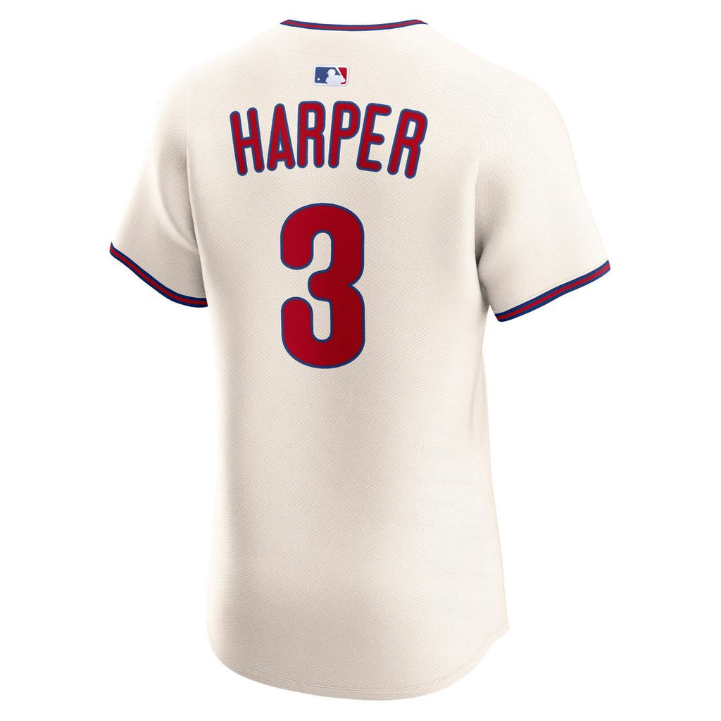 Philadelphia Phillies Bryce Harper Nike Alternate 2 Elite Jersey - Cream