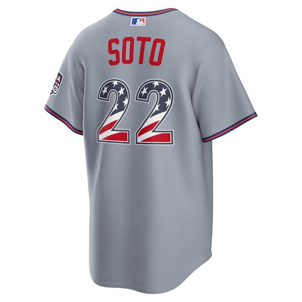 New York Mets Juan Soto Nike USA 250 Fourth of July Road Stadium Jersey - Gray