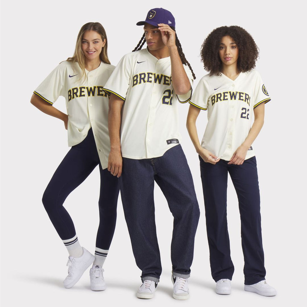 Milwaukee Brewers Christian Yelich Nike Home Limited Player Jersey - Cream