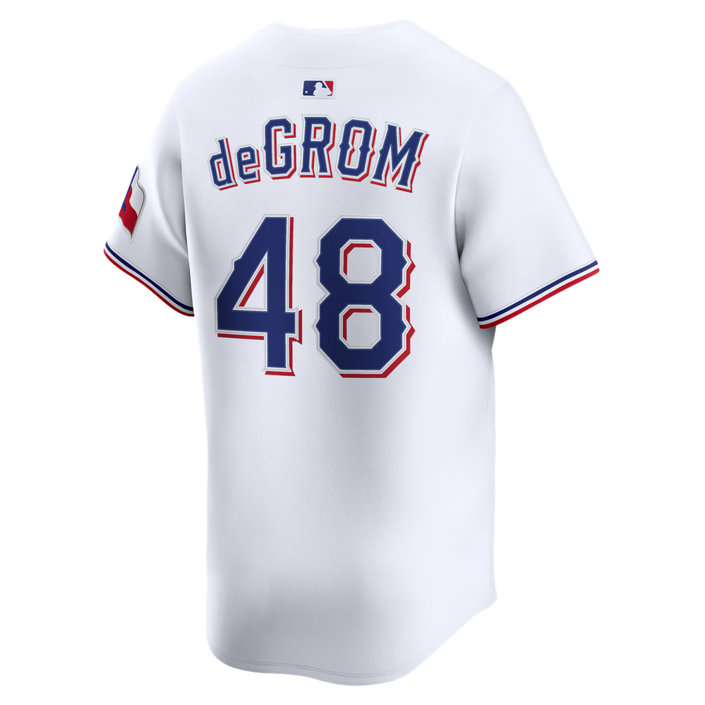 Texas Rangers Jacob deGrom Nike Home Limited Jersey - White