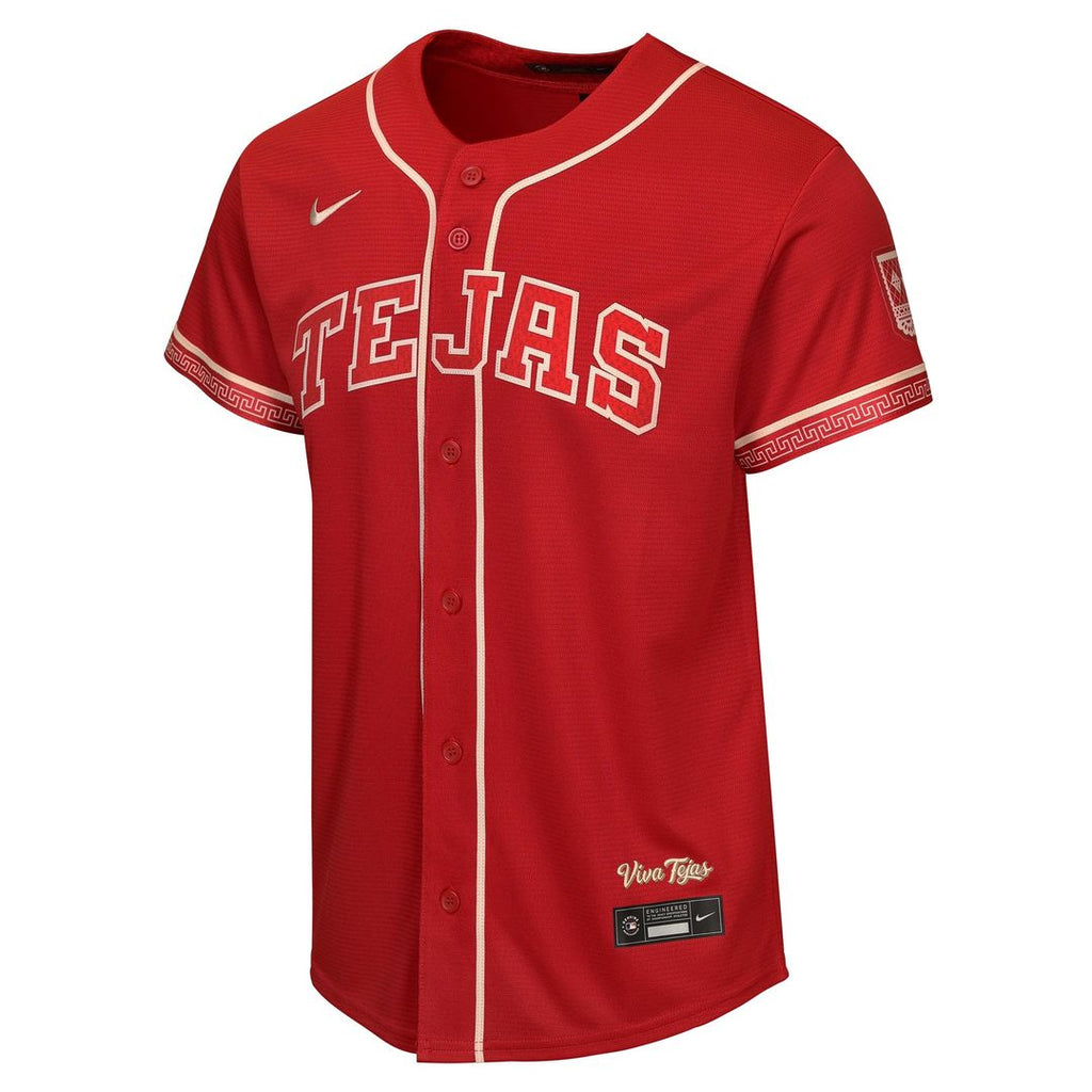 Texas Rangers Jacob deGrom Nike Youth 2026 City Connect Stadium Jersey - Red