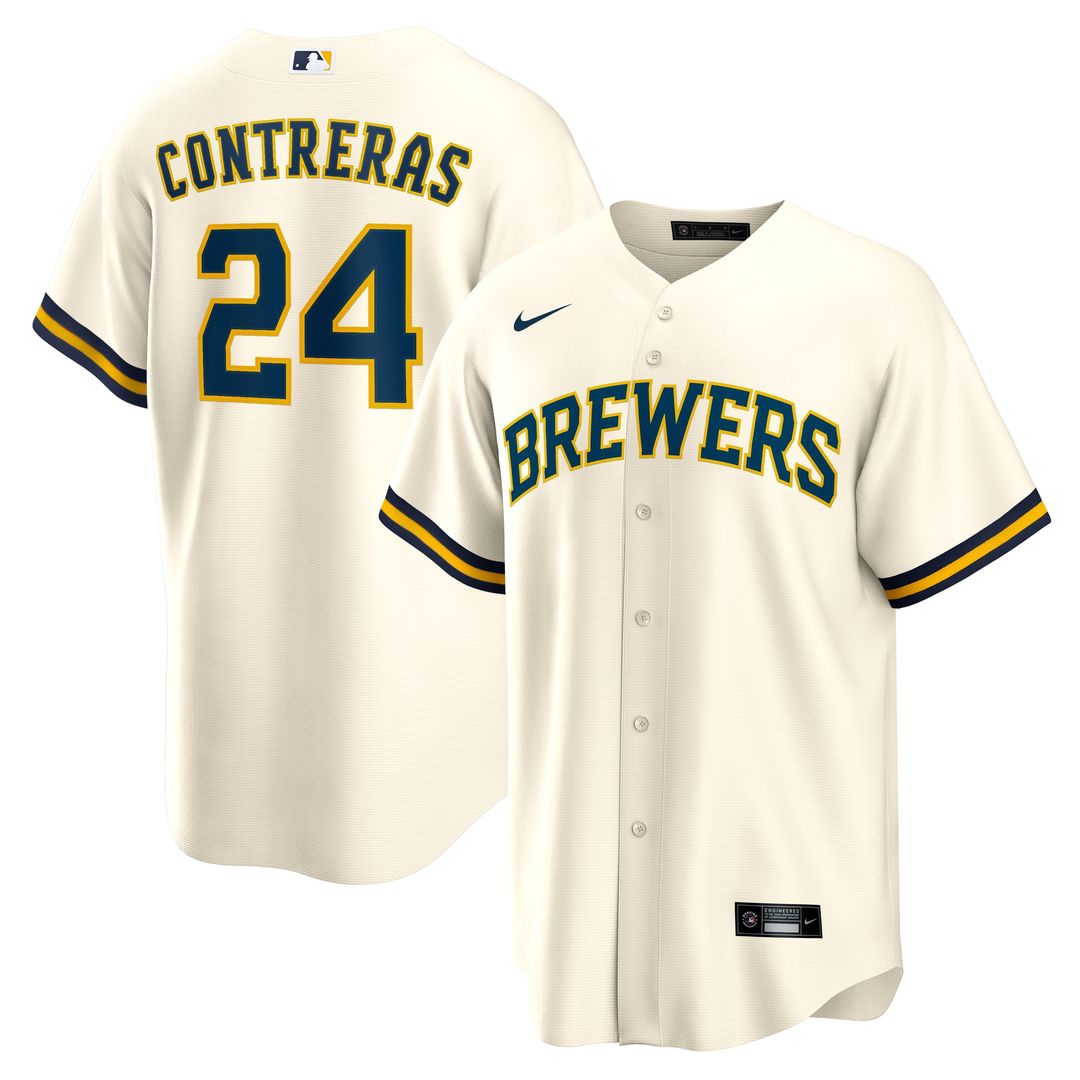 Milwaukee Brewers William Contreras Nike Home Replica Jersey - Cream