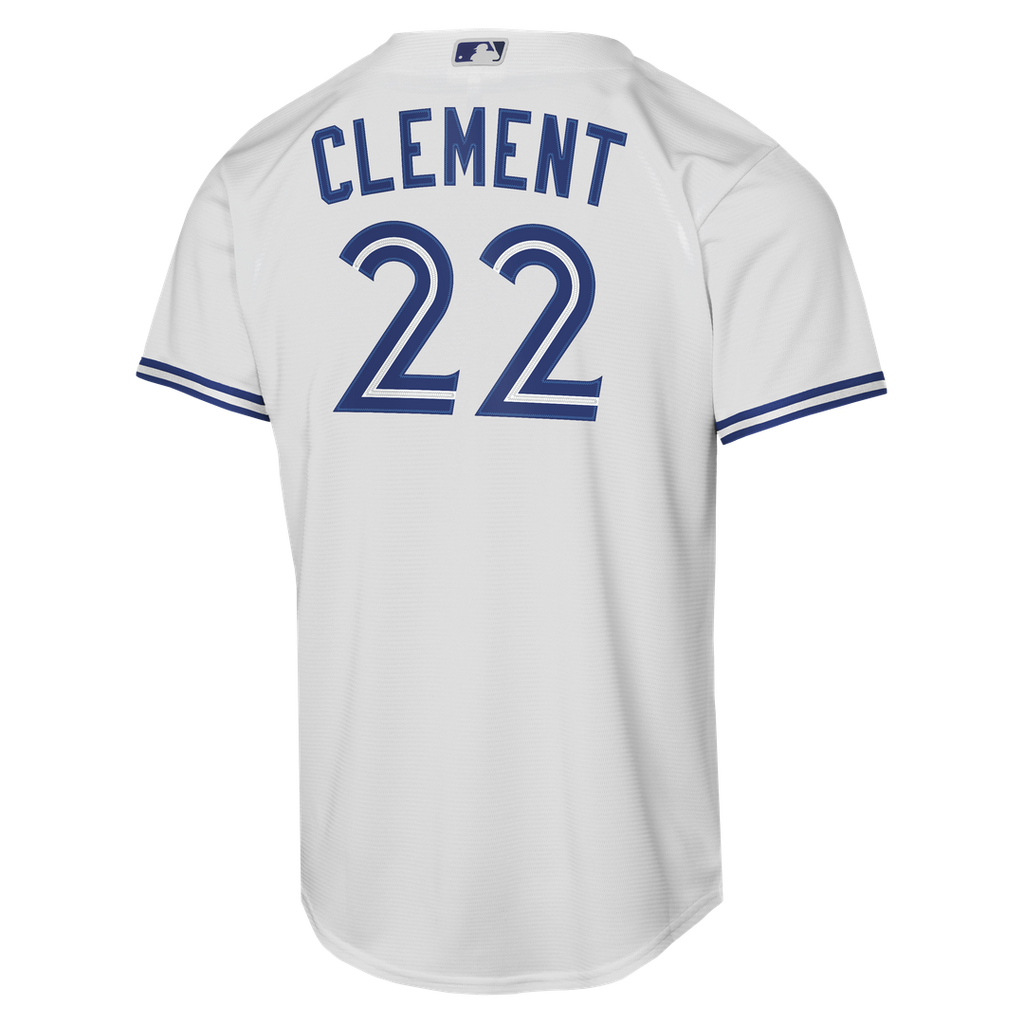 Toronto Blue Jays Ernie Clement Nike Youth Home Baseline Jersey - White
