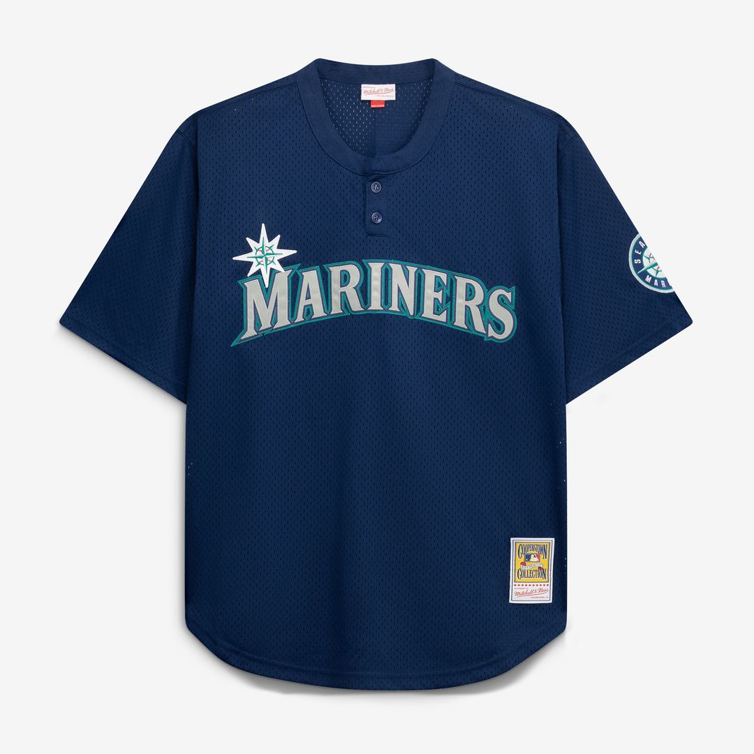 Seattle Mariners Mitchell & Ness Big & Tall Cooperstown Mesh Batting Practice Jersey - Navy