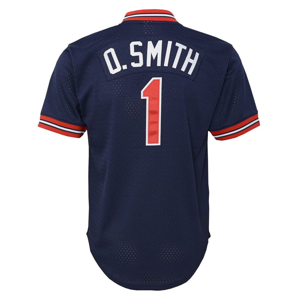 St. Louis Cardinals Ozzie Smith Mitchell & Ness Youth Cooperstown Mesh Batting Practice Jersey - Navy