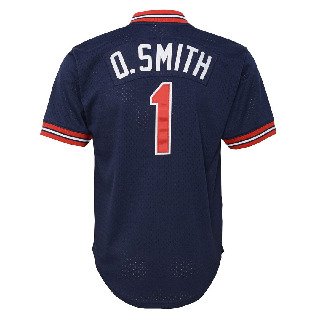 St. Louis Cardinals Ozzie Smith Mitchell & Ness Youth Cooperstown Mesh Batting Practice Jersey - Navy
