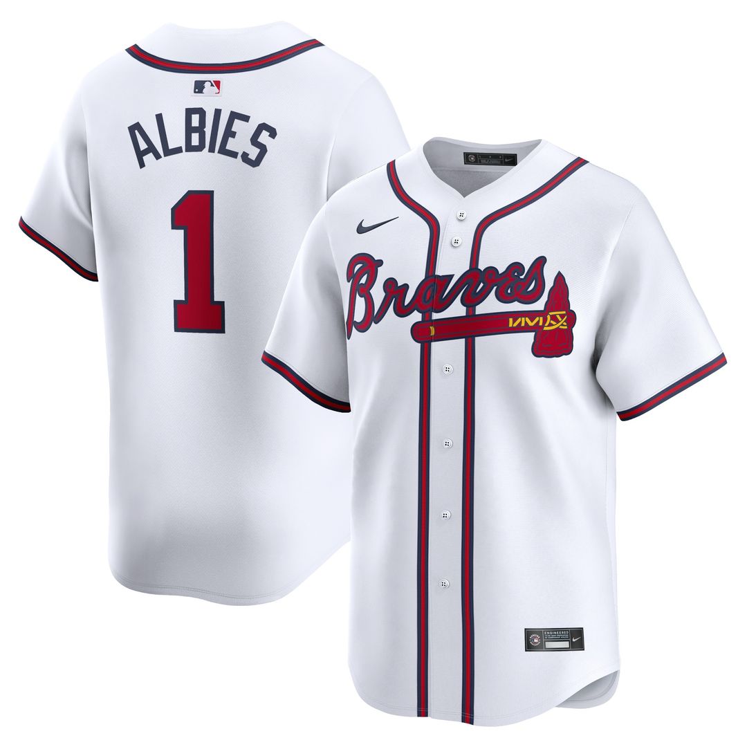 Atlanta Braves Ozzie Albies Nike Home Limited Player Jersey - White