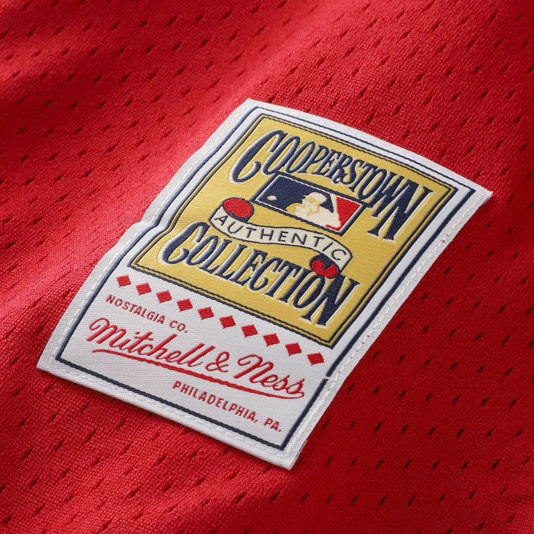 Cincinnati Reds Barry Larkin Mitchell & Ness Cooperstown Mesh Batting Practice Button - Up Jersey - Black