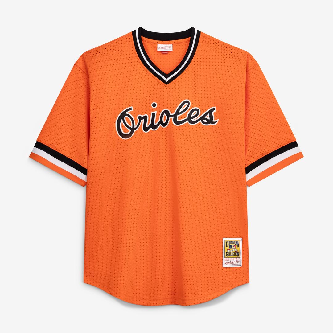 Baltimore Orioles Cal Ripken Jr. Profile Big & Tall Cooperstown Mesh Batting Practice Jersey - Orange