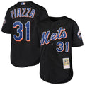 New York Mets Mike Piazza Mitchell & Ness Youth Cooperstown Mesh Batting Practice Jersey - Black