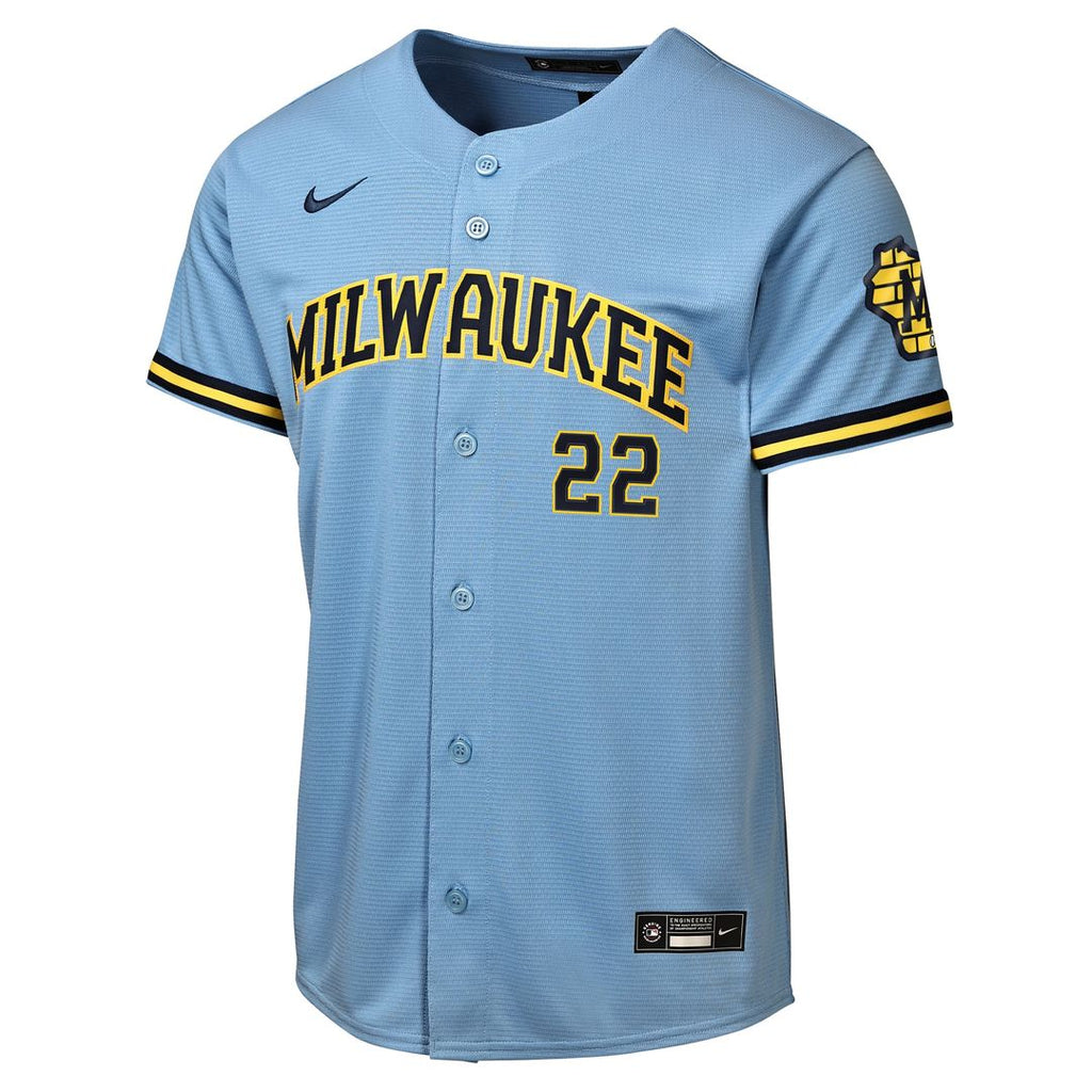 Milwaukee Brewers Christian Yelich Nike Youth Home Stadium Jersey - Cream