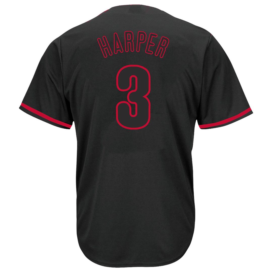 Philadelphia Phillies Bryce Harper Profile Big & Tall Pop Fashion Jersey - Black