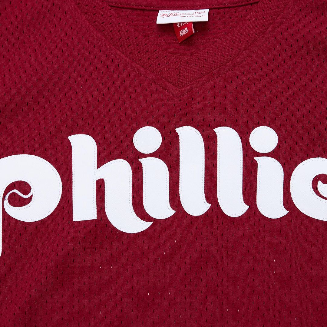 Philadelphia Phillies John Kruk Mitchell & Ness Big & Tall Cooperstown Mesh Batting Practice Jersey - Burgundy