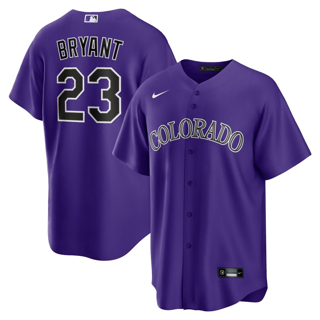 Colorado Rockies Kris Bryant Nike Alternate Replica Player Jersey - Purple