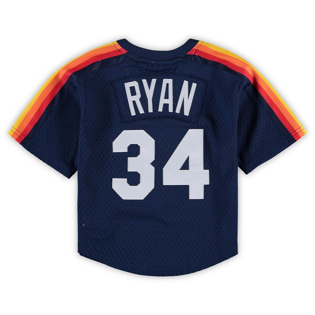 Houston Astros Nolan Ryan Mitchell & Ness Preschool & Toddler Cooperstown Mesh Batting Practice Jersey - Navy