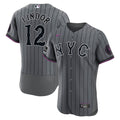 New York Mets Francisco Lindor Nike City Connect Authentic Sponsor Patch Jersey - Gray