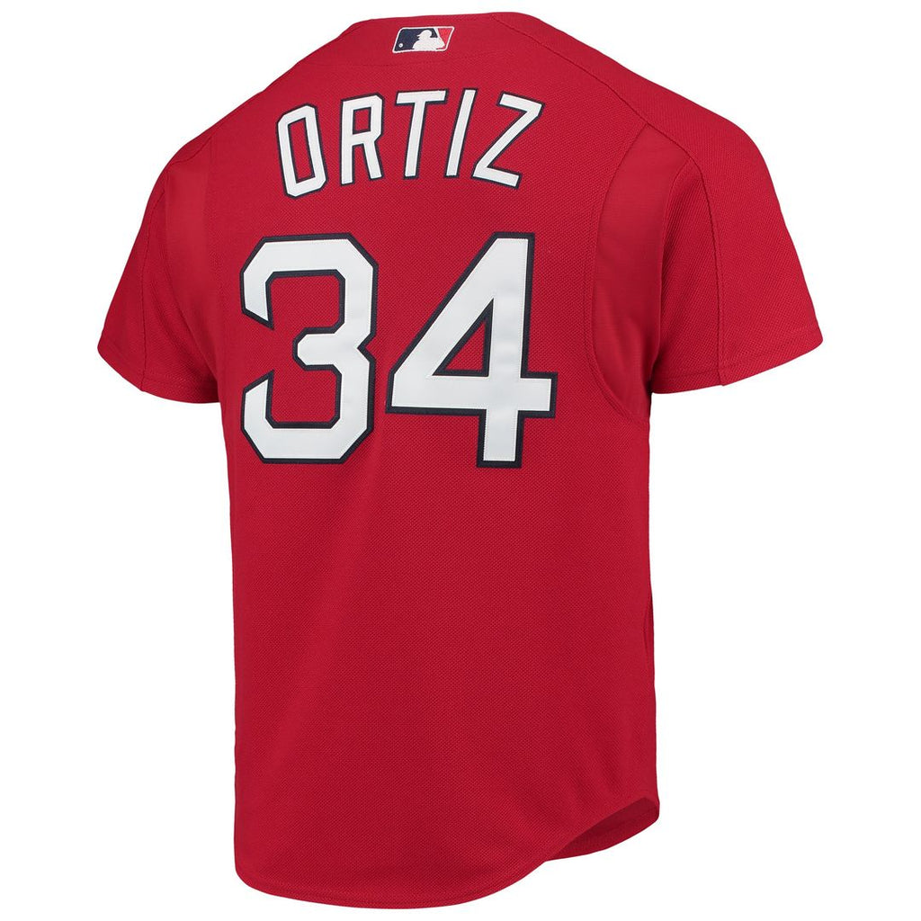 Boston Red Sox David Ortiz Mitchell & Ness Cooperstown Mesh Batting Practice Button - Up Jersey - Red