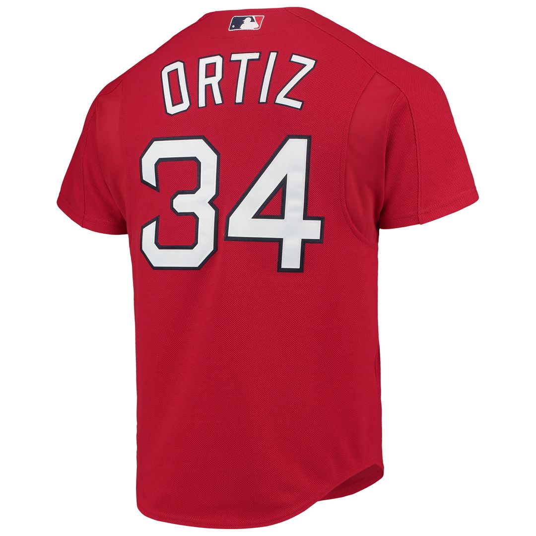 Boston Red Sox David Ortiz Mitchell & Ness Cooperstown Mesh Batting Practice Button - Up Jersey - Red