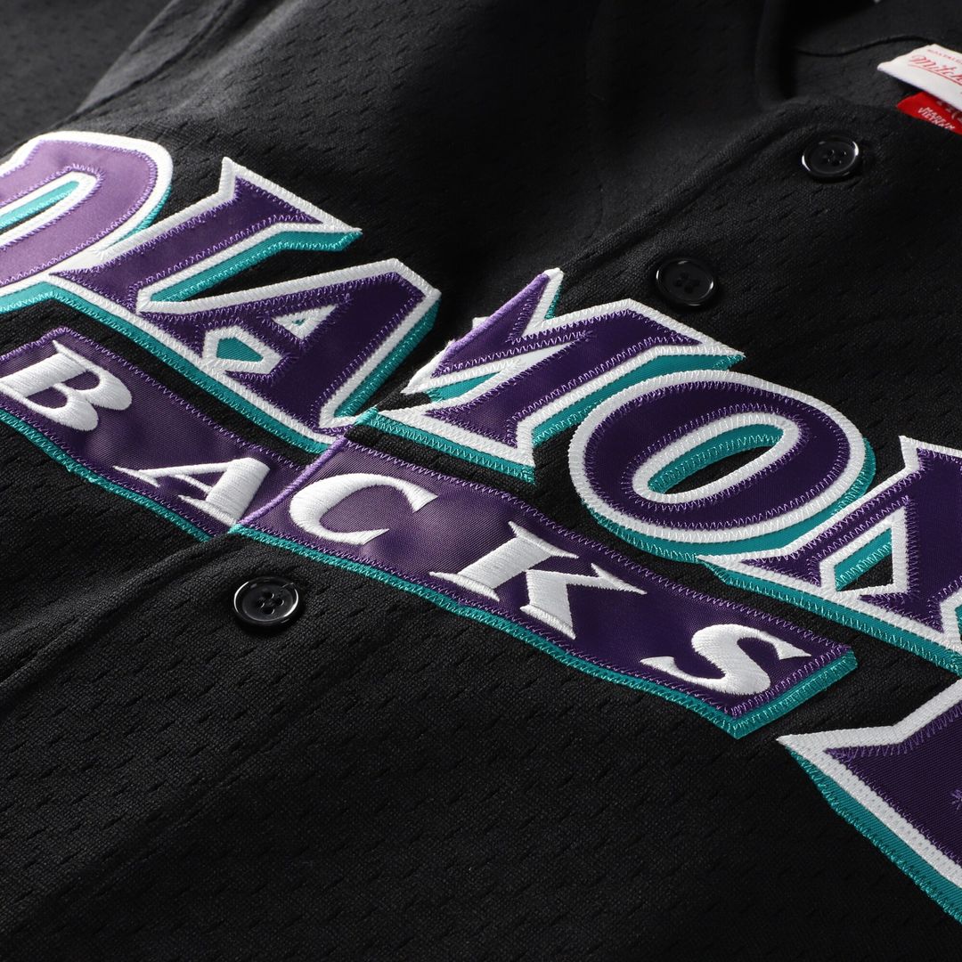 Arizona Diamondbacks Randy Johnson Mitchell & Ness Cooperstown Mesh Batting Practice Button - Up Jersey - Black