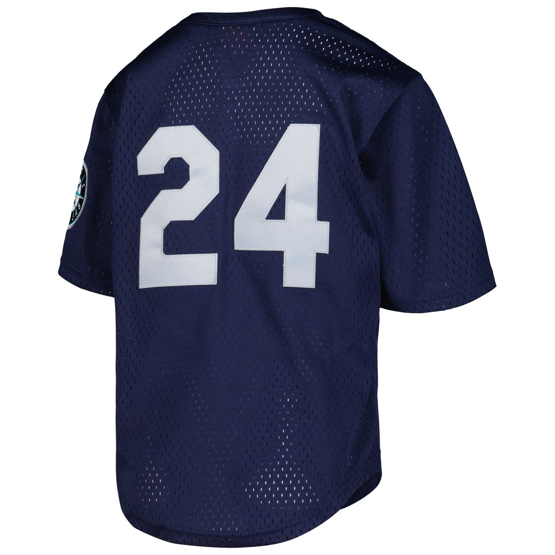 Seattle Mariners Ken Griffey Jr. Mitchell & Ness Youth Cooperstown Mesh Batting Practice Jersey - Navy