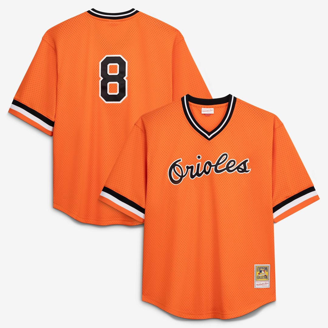 Baltimore Orioles Cal Ripken Jr. Profile Big & Tall Cooperstown Mesh Batting Practice Jersey - Orange