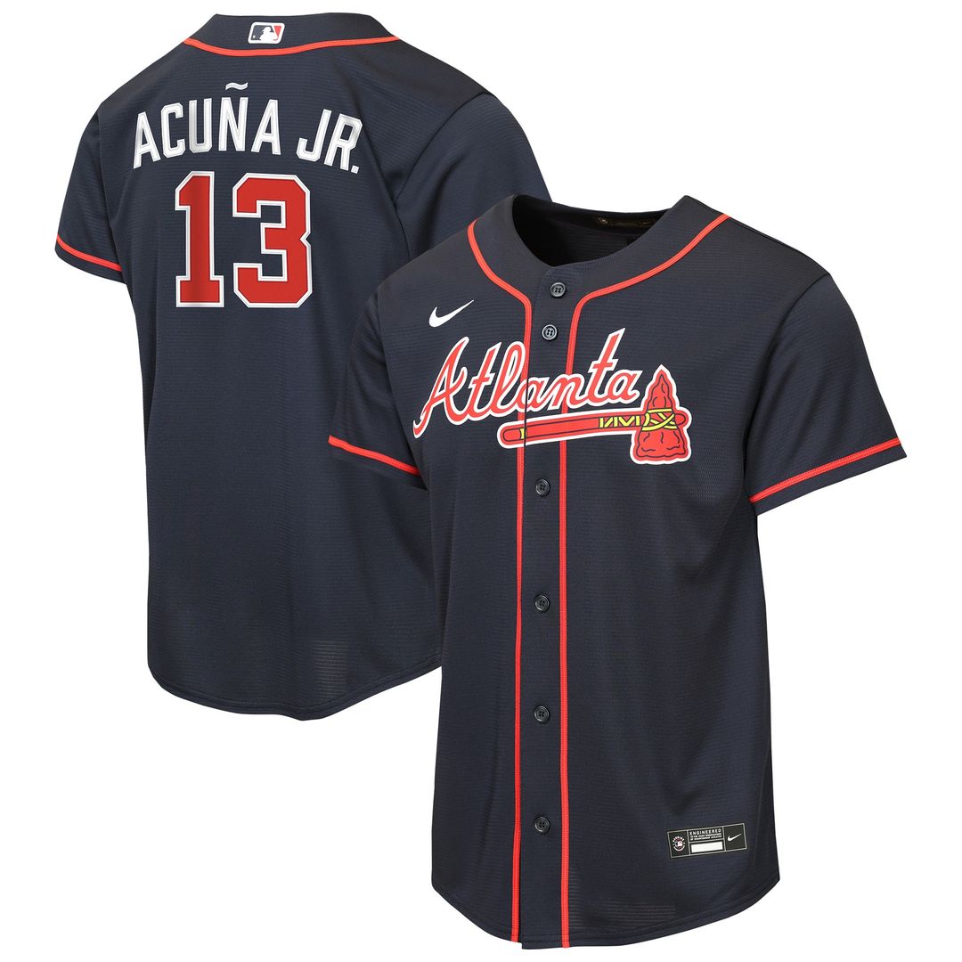 Atlanta Braves Ronald Acuña Jr. Nike Youth Road Replica Jersey - Gray