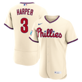 Philadelphia Phillies Bryce Harper Nike Alternate Authentic Sponsor Patch Jersey - Cream