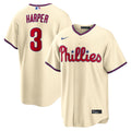 Philadelphia Phillies Bryce Harper Nike Alternate Replica Jersey - Cream