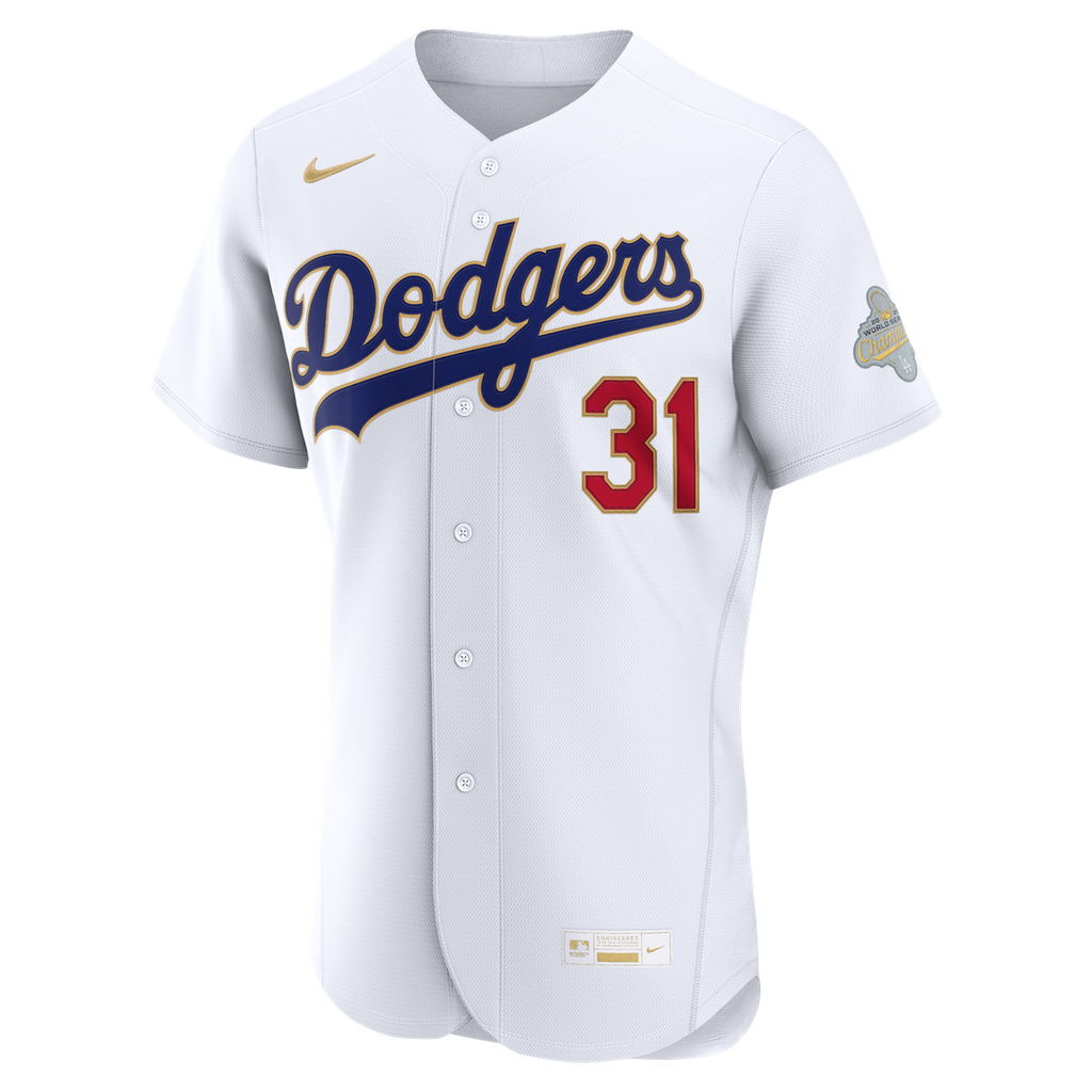 Los Angeles Dodgers Tyler Glasnow Nike 2026 Gold Collection Authentic Jersey - White