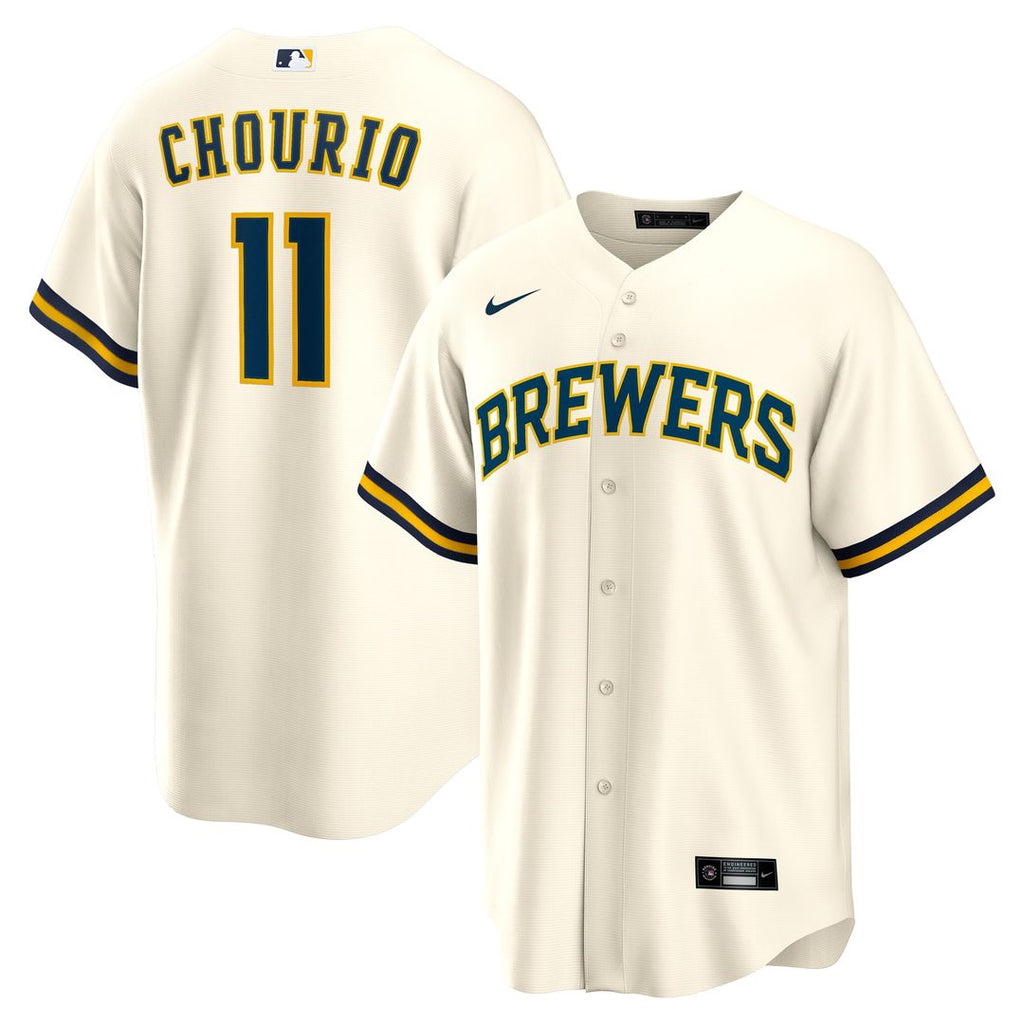 Milwaukee Brewers Jackson Chourio Nike Home Replica Jersey - Cream