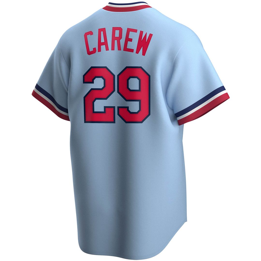 Minnesota Twins Rod Carew Nike Road Cooperstown Player Jersey - Light Blue