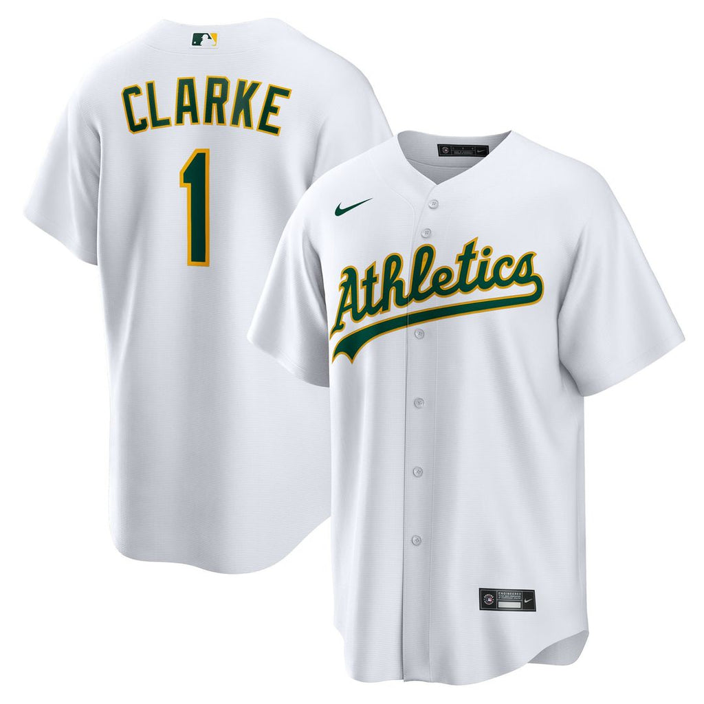Athletics Denzel Clarke Nike Home Replica Jersey - White