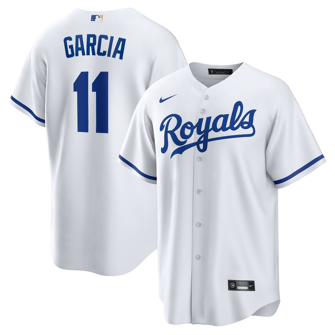 Kansas City Royals Maikel Garcia Nike Home Replica Jersey - White