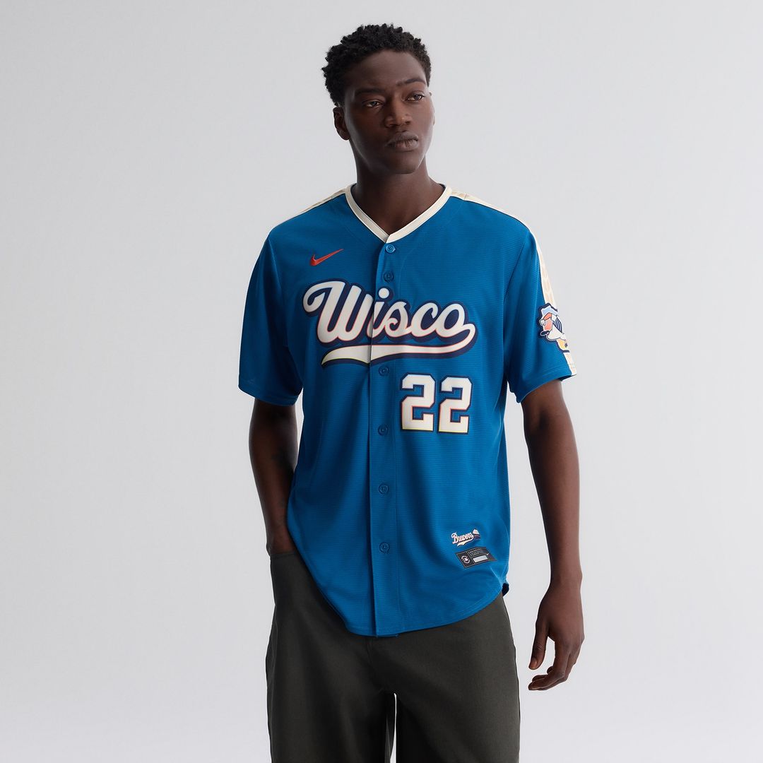 Milwaukee Brewers Christian Yelich Nike 2026 City Connect Stadium Jersey - Mineral Blue