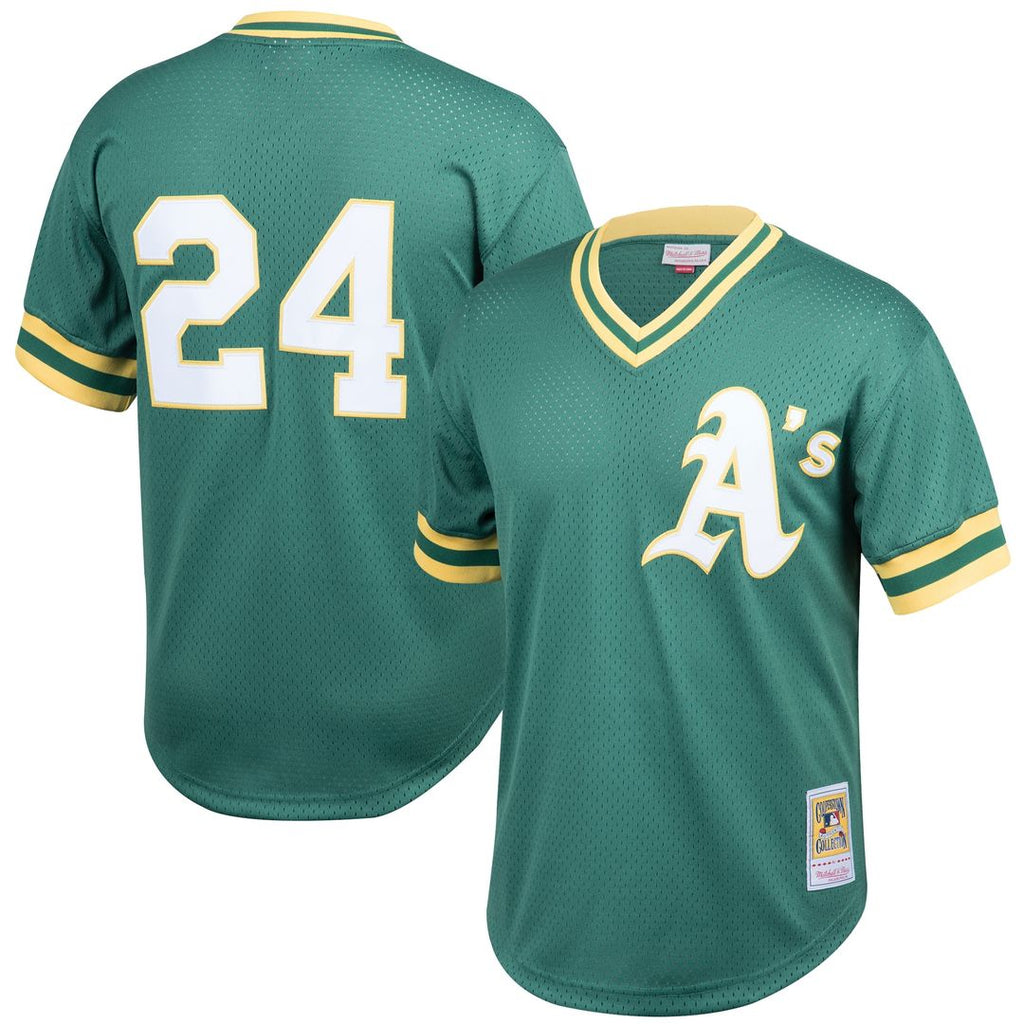 Athletics Rickey Henderson Mitchell & Ness Cooperstown Big & Tall Mesh Batting Practice Jersey - Green