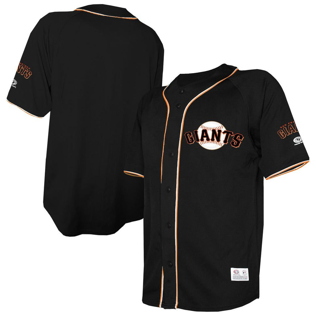 San Francisco Giants Stitches Team Color Full - Button Fashion Jersey - Black