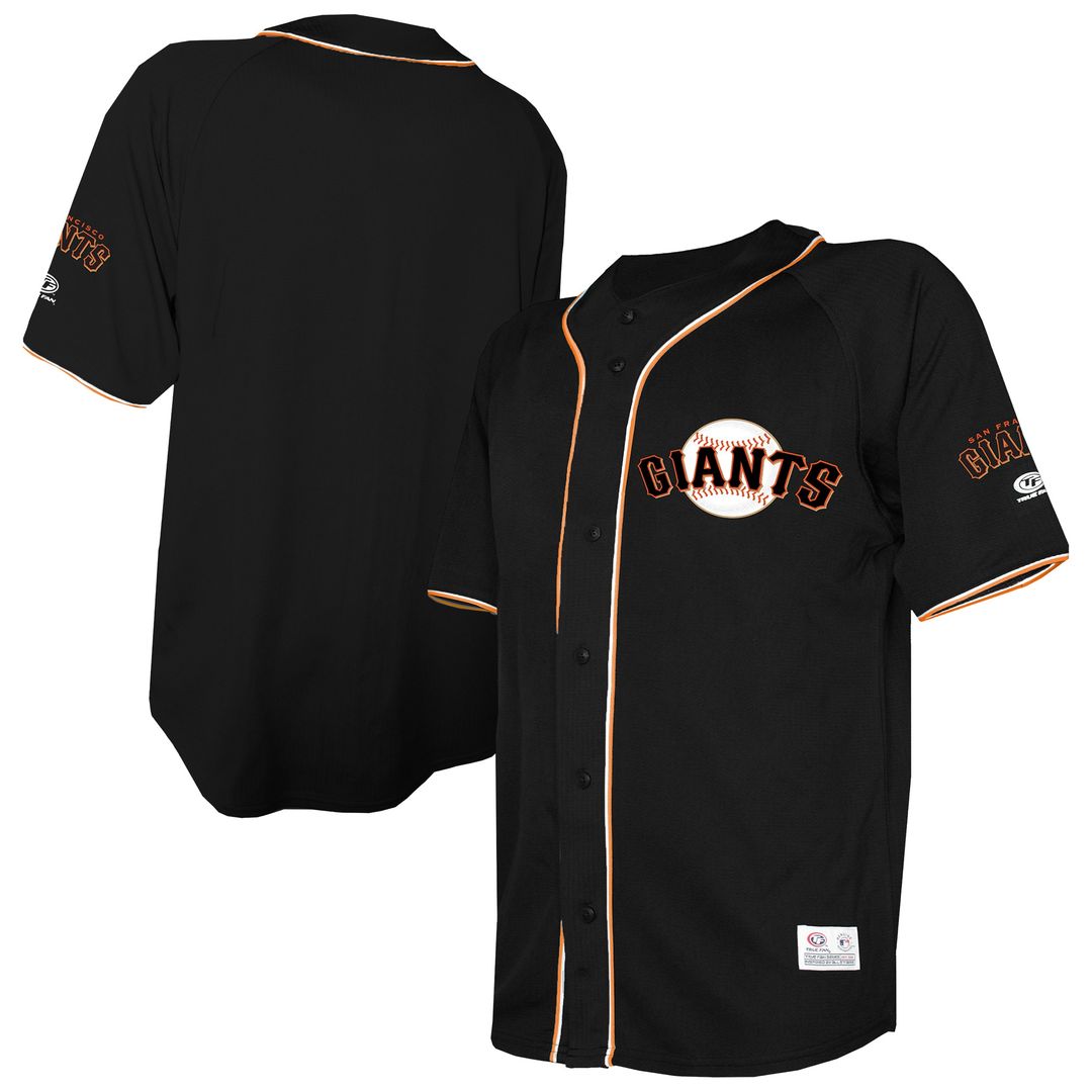 San Francisco Giants Stitches Team Color Full - Button Fashion Jersey - Black