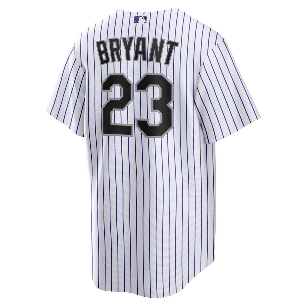 Colorado Rockies Kris Bryant Nike Replica Player Jersey - White/Purple