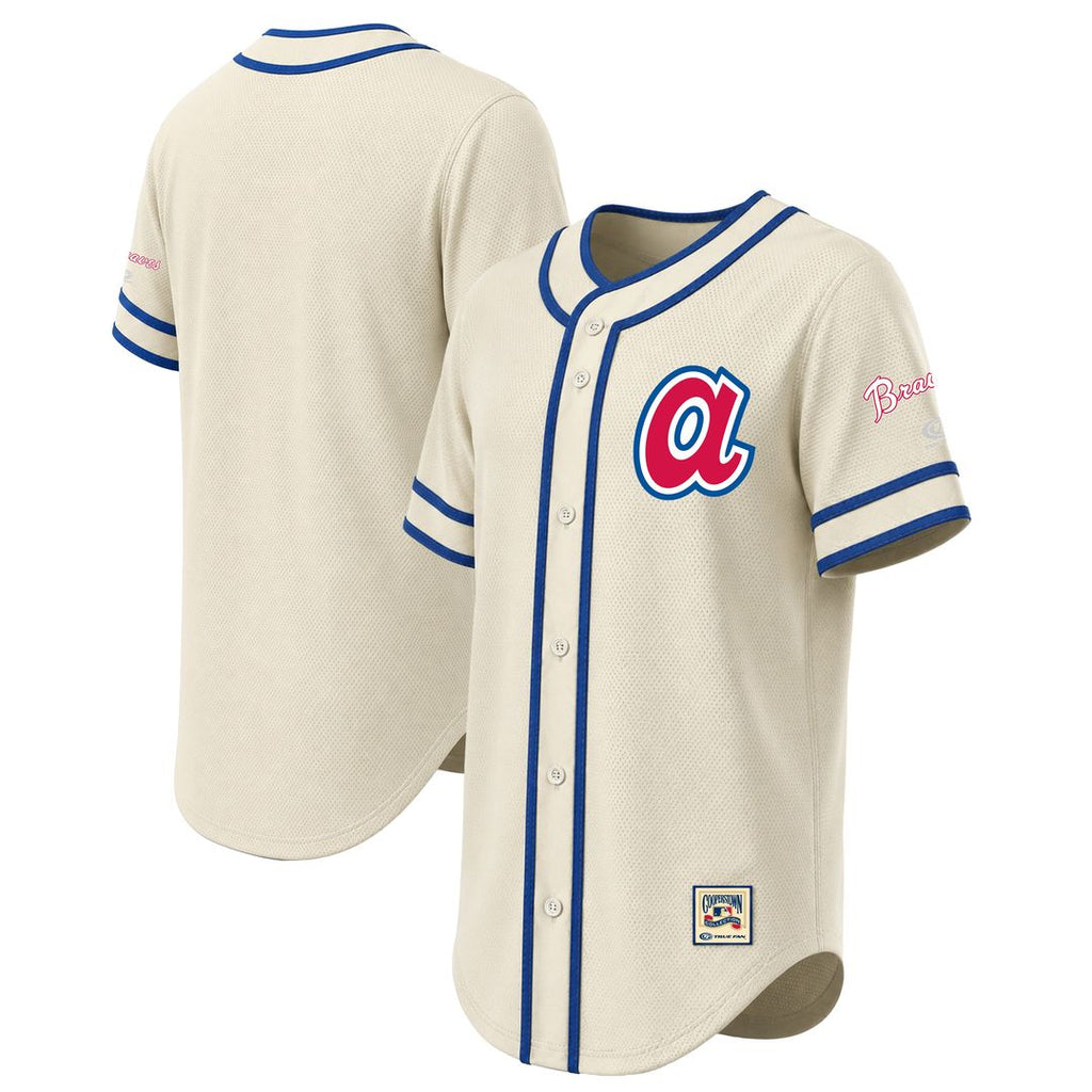 Atlanta Braves Stitches Throwback Fashion Jersey - Natural