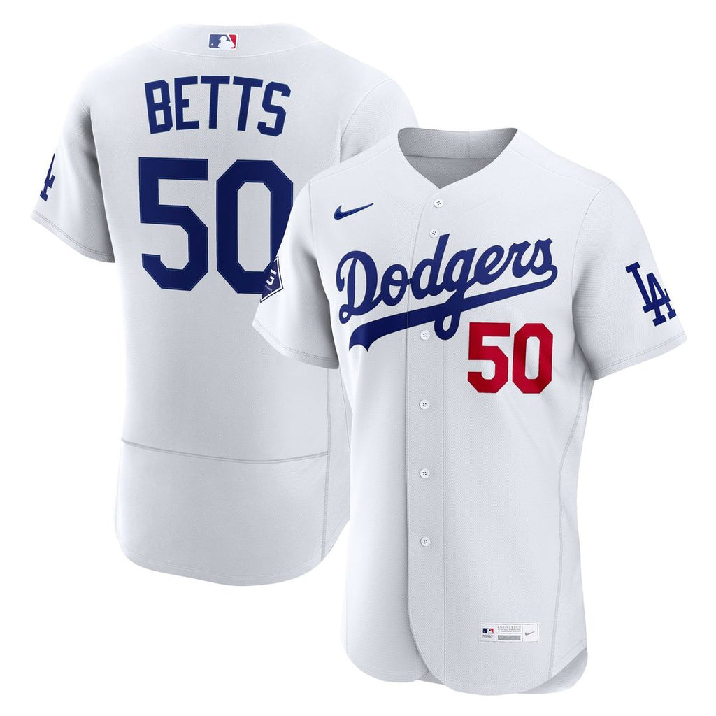 Los Angeles Dodgers Mookie Betts Nike Home Authentic Sponsor Patch Jersey - White