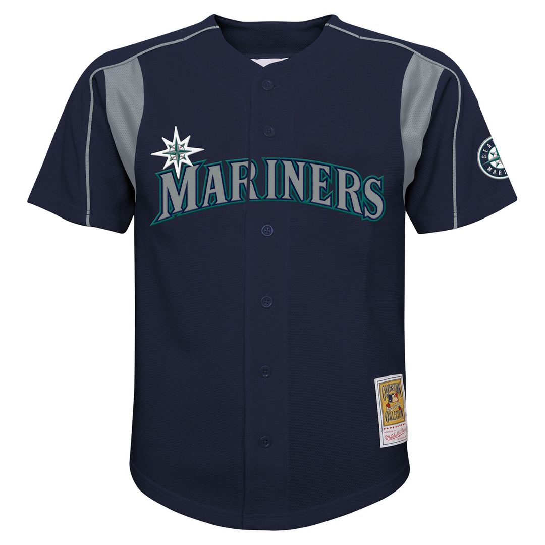 Seattle Mariners Felix Hernandez Mitchell & Ness Youth Mesh Batting Practice Jersey - Navy